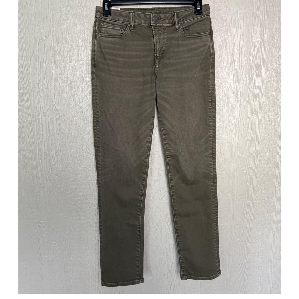 American Eagle Airflex+ Skinny Jeans Mens 29x32 Olive Green Stretch Denim 1049